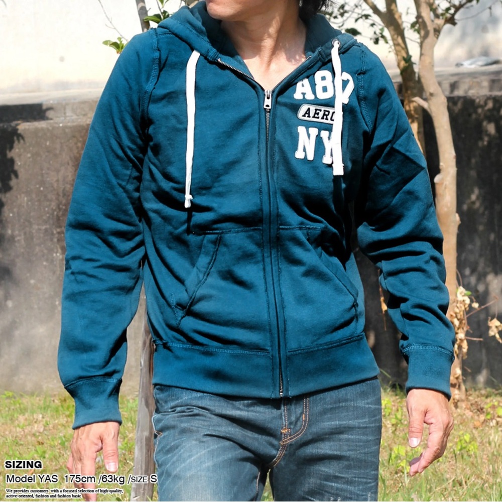 AEROPOSTALE Mens Aero Logo Full Zip Hoodie / Size M